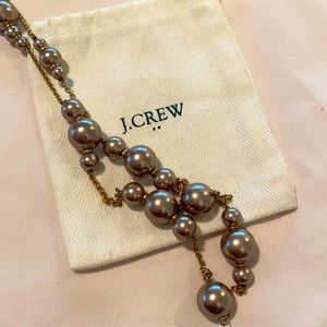 J.Crew long Bauble Necklace Gold Pearl